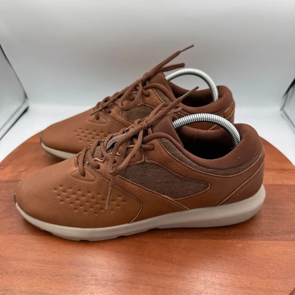 Abeo Experience‎ LEM1155 Mens Brown Leather Walking Sneakers Shoes Size 10
